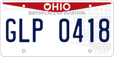 OH license plate GLP0418
