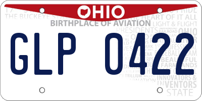OH license plate GLP0422