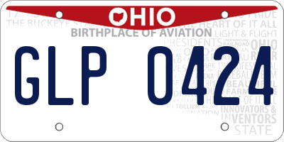 OH license plate GLP0424