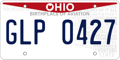 OH license plate GLP0427