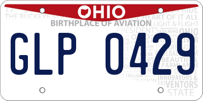 OH license plate GLP0429