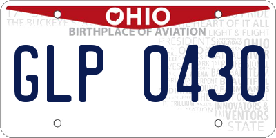 OH license plate GLP0430
