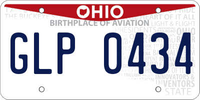 OH license plate GLP0434