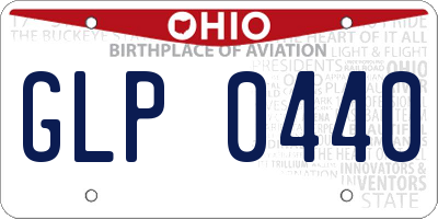 OH license plate GLP0440