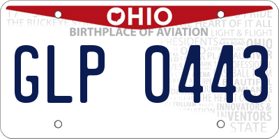 OH license plate GLP0443