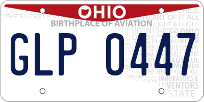 OH license plate GLP0447