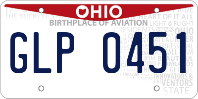 OH license plate GLP0451