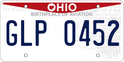 OH license plate GLP0452