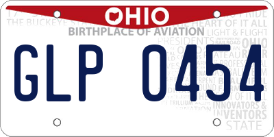 OH license plate GLP0454