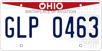 OH license plate GLP0463