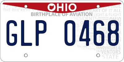 OH license plate GLP0468