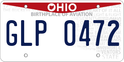 OH license plate GLP0472