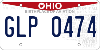 OH license plate GLP0474