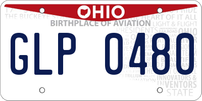 OH license plate GLP0480