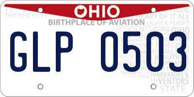OH license plate GLP0503