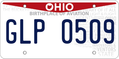 OH license plate GLP0509