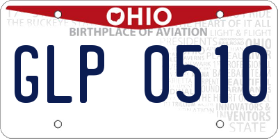 OH license plate GLP0510