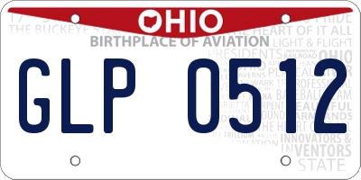 OH license plate GLP0512