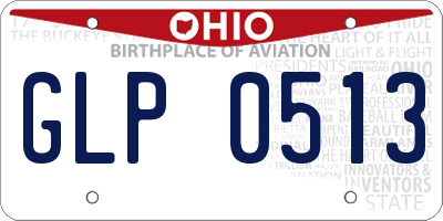 OH license plate GLP0513