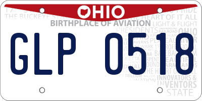 OH license plate GLP0518