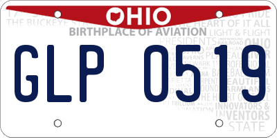 OH license plate GLP0519