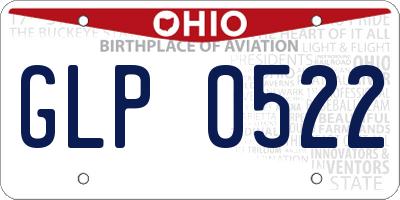 OH license plate GLP0522