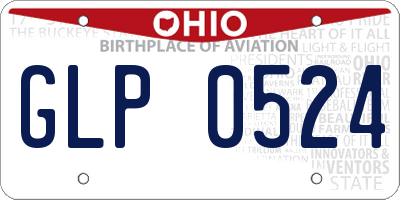 OH license plate GLP0524