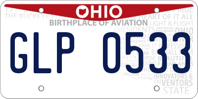 OH license plate GLP0533