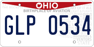 OH license plate GLP0534
