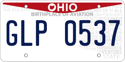OH license plate GLP0537