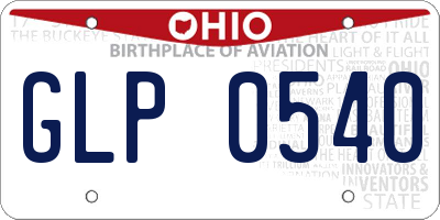 OH license plate GLP0540