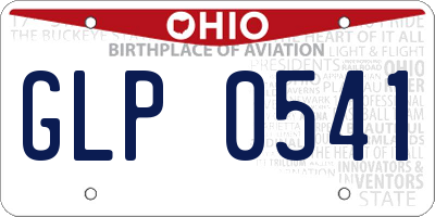 OH license plate GLP0541