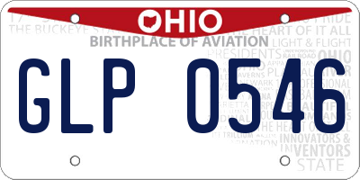 OH license plate GLP0546