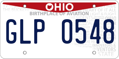 OH license plate GLP0548