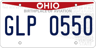 OH license plate GLP0550