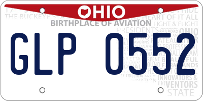 OH license plate GLP0552