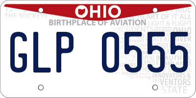 OH license plate GLP0555