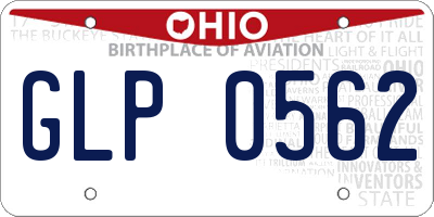 OH license plate GLP0562