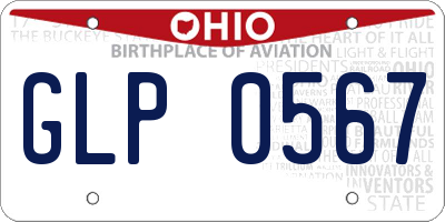 OH license plate GLP0567