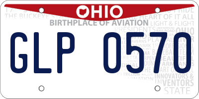 OH license plate GLP0570