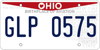 OH license plate GLP0575