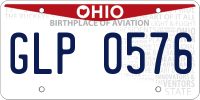 OH license plate GLP0576