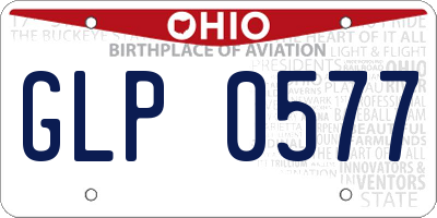 OH license plate GLP0577
