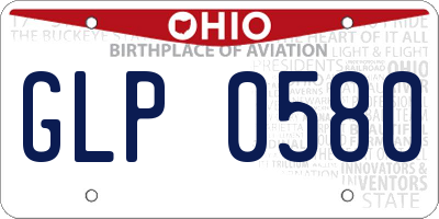 OH license plate GLP0580