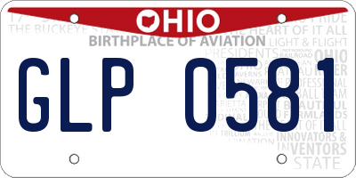 OH license plate GLP0581