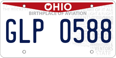 OH license plate GLP0588