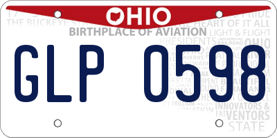 OH license plate GLP0598