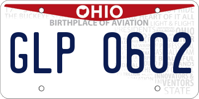 OH license plate GLP0602