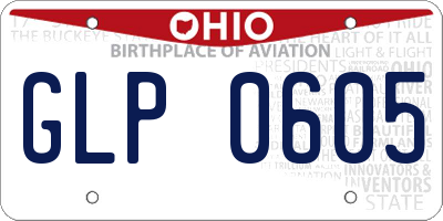 OH license plate GLP0605