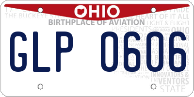 OH license plate GLP0606